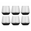 Glasmark 6x Juodos stiklinės 310ml gėrimams, sultims, skaidrios