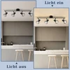 Glitzerlife lubinis šviestuvas su 4 lemputėmis, juodas - lubiniai prožektoriai, vintažinis retro stilius, E14, pramoninis, pasukamas 350°, matinis metalas, skirtas vidaus patalpoms, svetainei, paauglių kambariui, miegamajam