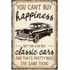 Globleland metalinis ženklas "you Can't Buy Happiness" su klasikiniais automobiliais, vintažinis metalinis ženklas 30×20 cm, juokinga sienų dekoracija namams, ūkiui, barui, kavinei, klubui