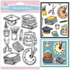 Globleland mokyklinės prekės skaidrus antspaudas scrapbooking'ui mokyklinis minkštas viršelis silikoninis antspaudas išleistuvių sezonas skaidrus antspaudas kortelių gamybai "pasidaryk pats" įspaudų žurnalams