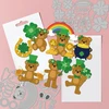 Globleland st patrick's day bear cutting dies metal retro multilayer lucky bear shakers cutting template paper cutting dies for scrapbooking card making crafts paper cards