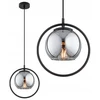 Pakabinamas šviestuvas Globo Lighting Pakabinamas lubinis šviestuvas žiedas stiklinis gaublys grafitas Saturn