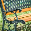Go Garden Sodo suoliukas medinis metalinis parko suoliukas su atlošu sodui, tvirtas