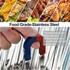 Gocroween 10 vnt. iešmų kepsninei, nerūdijančio plieno iešmai kepsninei, Bbq adatos, 38,5 cm ilgio metaliniai kebabų iešmai visai mėsai, daržovėms, duonai, pyragams ir kt.