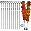 Gocroween 10 vnt. iešmų kepsninei, nerūdijančio plieno iešmai kepsninei, Bbq adatos, 38,5 cm ilgio metaliniai kebabų iešmai visai mėsai, daržovėms, duonai, pyragams ir kt.