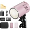 Objektyvas Godox Rožinės spalvos Ad100pro rinkinio blykstė fotografijai, 100ws 2.4g belaidė Hss 1/8000s lauko blykstė, 2600 Mah baterija 0.01, Ttl Hss, lengva, nešiojama, kompaktiška, skirta fotoaparatui, modeliavimo lemputė