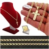 Golden Celebrity Elegantiška auksinė grandinėlė + kryžiaus pakabukas 925/585 krikštynoms + graviravimas