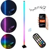 Goled Stovintis grindų šviestuvas tuba rgb juodas su nuotoliniu valdymu + valdymas tuya programėle