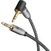 Goobay 65277 aux audio 0,5 m / 90 laipsnių kampo kištukas / 3,5 mm jack kabelis su tekstiline danga / tinka mobiliesiems telefonams, ausinėms, konsolei