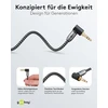 Goobay 65277 aux audio 0,5 m / 90 laipsnių kampo kištukas / 3,5 mm jack kabelis su tekstiline danga / tinka mobiliesiems telefonams, ausinėms, konsolei