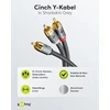 Goobay 65300 Rca Y kabelis 2 m / mono į stereo skaitmeninis koaksialinis kabelis / paauksuotos jungtys / audio kabelis Rca kištukas į 2x Rca kištukas