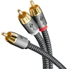 Goobay 65300 Rca Y kabelis 2 m / mono į stereo skaitmeninis koaksialinis kabelis / paauksuotos jungtys / audio kabelis Rca kištukas į 2x Rca kištukas