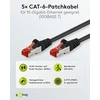Goobay 65977 cat6 tinklo kabelių rinkinys iš 5/ekranuotas patch kabelis s/ftp/cu ethernet kabelis, pimf, lszh/cat 6 kabelis su 10 gbit/s / juodas / 5 x 5 m