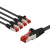 Goobay 65977 cat6 tinklo kabelių rinkinys iš 5/ekranuotas patch kabelis s/ftp/cu ethernet kabelis, pimf, lszh/cat 6 kabelis su 10 gbit/s / juodas / 5 x 5 m
