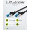 Goobay 66045 cat 6a tinklo kabelis, 10 vnt. rinkinys / ekranuotas s/ftp patch kabelis / cu ethernet kabelis, pimf, lszh / cat 6a kabelis su 10 gbit/s / juodas / 10 x 2 m