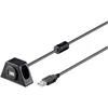 Goobay 93351 usb ilgiklis su laikikliu mp3 automagnetolai / usb 2.0 type a ilgiklis / 480 mbitų usb kabelis / juodas / 2 m