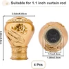 Gorgecraft 4 vnt. plastikinių užuolaidų karnizo dangtelių langams aukso spalvos užuolaidų galai 27,8 mm vidinis skersmuo apvalūs užuolaidų karnizo antgaliai romėniško karnizo dekoravimui