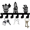 Gorgecraft juodas metalinis raktų laikiklis, pakabinamas ant sienos, dekoratyvinis organizatorius su 6 kabliukais, skirtas priekinių durų spintelės įėjimui, 26,9 x 15 x 3,8 cm, vazonas kaktusas