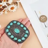 Gorgecraft Turkio spalvos diržo sagtis, vakarietiško stiliaus, vintažinė, viduramžių sagės, bohemiško stiliaus madingi kvadratiniai turkio papuošalų diržo užsegimo aksesuarai kaubojui ir kaubojui