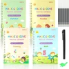 Gotfun Magiški pratimų sąsiuviniai su rašikliu, 4 vnt. Daugkartinio naudojimo magiški rašymo mokymosi sąsiuviniai vaikams, skirti mokytis matematikos, raidžių, skaičių ir piešimo (anglų kalba)