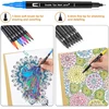 Gplmq teptukų rinkinys, 168 flomasteriai su dvipusiais teptukais, akvarelinių žymeklių rinkinys, fineliners rinkinys kaligrafijai, rankų rašymui, manga žurnalams, stori ir ploni flomasteriai suaugusiems