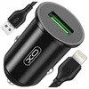 Greitas Usb automobilinis įkroviklis 18w + Usb - Lightning laidas, juodas