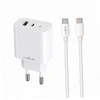Greitasis 20w tinklo įkroviklis su usb-c/usb-c laidu greito įkrovimo rinkinys