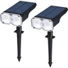 Grifema gd251-2, led saulės šviestuvai lauko sodui, 5 režimai, 3000 k šilta balta saulės prožektorius, 2 vnt. saulės šviestuvų rinkinys laukui, ip65 atsparus vandeniui sodo apšvietimas, skirtas takui, kiemui, vejai