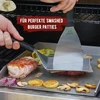 Grillart® Premium grilio mentelių rinkinys, pagamintas iš aukštos kokybės nerūdijančio plieno, skirtas smulkintiems mėsainiams, įskaitant 30 vnt. mėsainių popieriaus - grilio mentelė plančiai ir teppanyaki - nerūdijančio plieno grilio mentelė -
