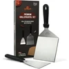 Grillart® Premium grilio mentelių rinkinys, pagamintas iš aukštos kokybės nerūdijančio plieno, skirtas smulkintiems mėsainiams, įskaitant 30 vnt. mėsainių popieriaus - grilio mentelė plančiai ir teppanyaki - nerūdijančio plieno grilio mentelė -