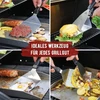Grillart® Premium grilio mentelių rinkinys, pagamintas iš aukštos kokybės nerūdijančio plieno, skirtas smulkintiems mėsainiams, įskaitant 30 vnt. mėsainių popieriaus - grilio mentelė plančiai ir teppanyaki - nerūdijančio plieno grilio mentelė -