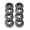 Grivel Juodi riedučių ratukai Raven 82a Pu 76mm, 8 vnt.
