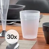 Grizzly daugkartinio naudojimo gėrimų puodelių rinkinys i 30 skaidrių gėrimų puodelių rinkinys 0,25 l i plastikinis i sukraunamas i indaplovėje plaunami plastikiniai puodeliai