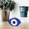 Grobro7 rankų darbo žvakė "mėlynas Eyes" su blogio akies motyvu, kvapni žvakė kambario dekorui, pušų medienos kvapo natūralaus sojų vaško žvakė gimtadienio dovanai, namų stalui, vakarėlio estetinei dekoracijai