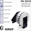 Grof dk-22210 endless etikečių popierius - 10 ritinių etikečių popieriaus, suderinamas su brother ql etikečių spausdintuvu - 29 mm x 30.48 m dk22210 juodas