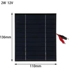 Gtiwung 12 V 2 W 136 x 110 mm saulės baterija su krokodilo spaustukais, mikro mini saulės elementų plokštė, skirta saulės energijai, "pasidaryk pats", mokslo projektams