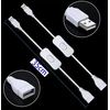 Gtiwung 4 vnt. Usb kabelių su įjungimo/išjungimo jungikliu, Usb tėviškas-moteriškas prailginimo laidas 35 cm baltas, skirtas Led stalinei lempai, Led juostai