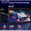 Gtmedia 17.3 colių išorinis nešiojamojo kompiuterio monitorius, nešiojamas 60 Hz greitas atnaujinimo dažnis nešiojamam kompiuteriui 1080p Ips Fhd, nešiojamas, suderinamas su keliomis sistemomis su Hdmi/type C, Plug and Play