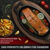 Gusskönig serviravimo keptuvių rinkinys - 6 ovalios ketaus keptuvės griliui - mažos ketaus keptuvės 11 x 19 cm - degintos mini keptuvės