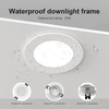 Gy 6 led įleidžiami prožektoriai su gu10 lizdu, ip65 įleidžiami šviestuvai vonios kambariui, virtuvei, led gu10 montavimo rėmas lubinis prožektorius baltas apvalus, lizdas mr16 led lemputėms, 35° pasukamas