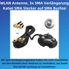 H00cs Wlan antenos kabelis 3 x Sma prailginimo laidas 3 m - Sma kištukas į Sma lizdą, magnetinis pagrindas, signalo stiprinimas Pcie Wifi kortelėms, belaidis maršrutizatorius, Fpv, Lte, 5g, 4g, viešosios interneto prieigos taškas, tinklo įrenginiai