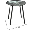 TV staliukas Haku Möbel staliukas, dizainas: juodas metalas, grūdintas stiklas, matmenys: aukštis 41 cm x skersmuo 40 cm, stilius: modernus