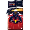 Halantex Verstappen Formula 1 Raudona Bull Racing apverčiamas patalynės komplektas, 100% medvilnės antklodės užvalkalas 140 x 200 cm + pagalvės užvalkalas