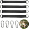 Hanging Kit Hammock, 4 dalių hamako tvirtinimo sūpynės, pakabinimo priedas nailoninis pakabinimo dirželis su 4 karabinais D formos žiedais vidaus lauko sūpynių hamakams