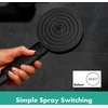 Hansgrohe Pulsify Select S 24262670 vandens taupymo dušo komplektas su termostatu Ecostat Fine, dušo termostatas su dušo galvute 8.2 l/min (ecosmart), dušo laikiklis 65 cm, žarna ir laikiklis, matinė juoda