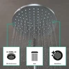 Hansgrohe Vernis Blend 26276000 dušo sistema su termostatu, lietaus dušas (205 mm) su jungtimi, rankinis dušas (2 tipų srovės), žarna, dušo stovas ir apvali dušo galvutė (1 tipo srovė), chromas