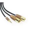 Hansnby 4,4 mm subalansuotas vyriškas į 2 Xlr vyriškas dvigubas Xlr vyriškas audio adapterio kabelis 4,4 mm subalansuotas kabelis 6n Occ vario sidabruotas kabelis riešutmedžio medinis korpusas 1 m/3,3 pėdos/39 coliai