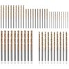 Haotrade 50 dalių rankinis grąžtas, mini grąžtų rinkinys, Hss mikro grąžtų rinkinys, greitojo plieno grąžtas, titano danga, grąžtas metalui, aliuminiui, plastikui, plienui, medžiui