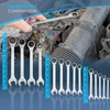 Haskyy kombinuotų raktų rinkinys 14 vnt. 8-24 mm, su terkšle