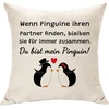 Hasodeo Penguin pagalvėlės užvalkalas 45 x 45 cm - originali dovana moterims, vyrams, poroms, merginai, vyrui, partneriui - dekoratyvinė pagalvėlė Valentino dienai, jubiliejui, gimtadieniui